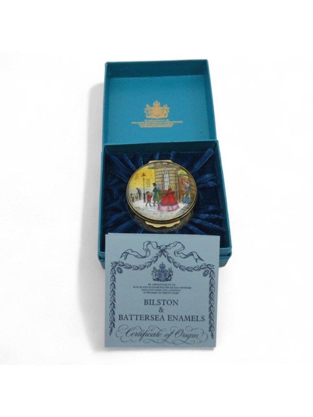 Halcyon Days Christmas 1978 Trinket England Vintage Bilston & Battersea